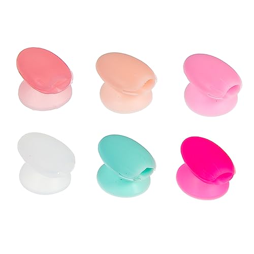 Gogogmee Lip Brush Cover 6pcs Silicone Brush Cap Set Lip Protector for Travel Business Camping