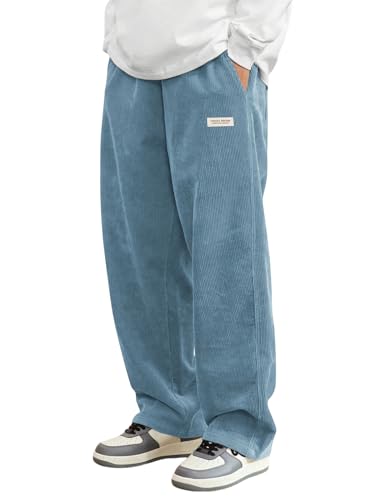 Image of ZAFUL Men's Corduroy Straight Leg Loose Fit Casual Pants
