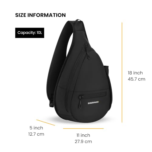 Image of Sherpani Esprit, 10L Crossbody Sling Backpack for Women (Black Raven)
