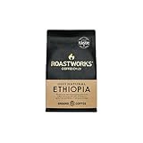 Roastworks Ethiopian Coffee Ground | 200g Packs | Natural Process | Guji Single Origin | Speciality Ground Coffee | Notes of Blueberry, Apricot Jam & Florals
