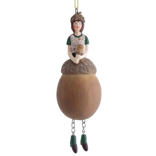 Dekofigur Eichel Blumenmädchen Figur zum Hängen Flower Fairy Figur - Dekohänger - Skulptur Rosemarie Schulz GmbH Heidelberg HD
