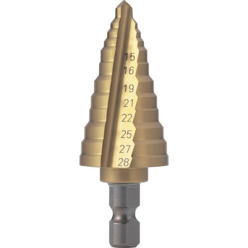 トラスコ中山 TRUSCO 電気設備用ステップドリル 2枚刃チタンコーティング 15～28mm NMS-28EGA