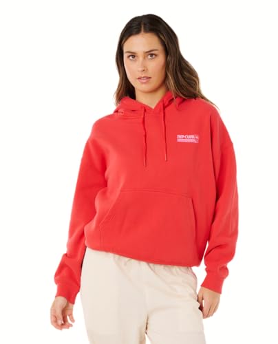 Rip Curl Moletom feminino com capuz Heritage com zĂper, vermelho escuro, Vermelho profundo, GG
