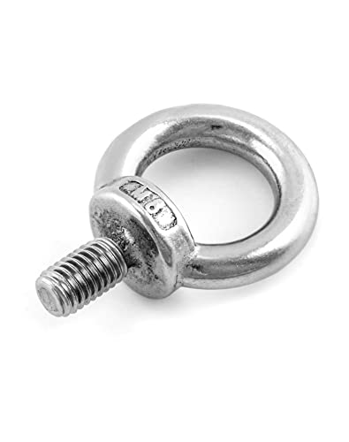 QWORK® 5 Stück M8 Ringschraube - 120KG - 304 Edelstahl Ösenschrauben für Rolle des Befestigens und Hängens