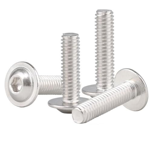 10 piezas de cabeza redonda de acero inoxidable 304 con arandela tornillo hexagonal cabeza plana cabeza semicircular con arandela tornillo para máquina M3M4M5M6, M10x16