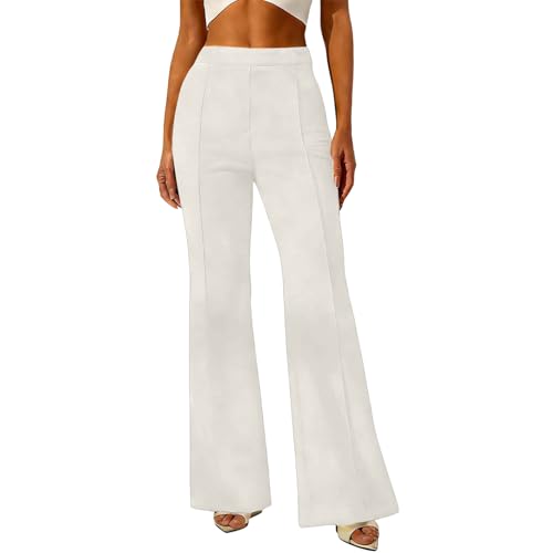 Pantalon taille haute jambe droite et classique stretch pour femme
