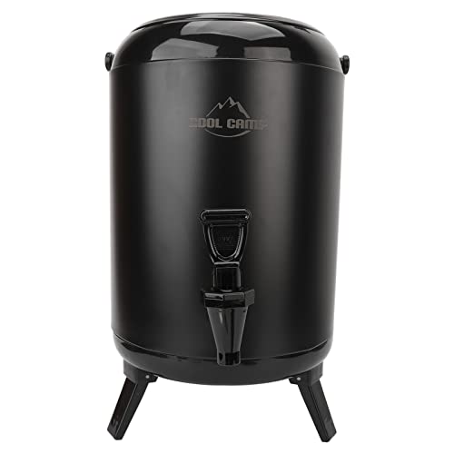 Tbest Patio Picnic Ezer Cooler Dispensador de Be Grande 8L Ilación Térmica de Acero Inoxidable Contenedor de Agua con Leva Sible para Agua Be e Jardinería Doméstica (BLACK)