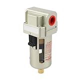 DESCARGA AUTOMÁTICA DE AGUA: El filtro de agua AF3000-03 cuenta con un dispositivo de descarga de presión diferencial que elimina automáticamente el agua acumulada, asegurando que su de aire comprimido permanezca seco y eficiente sin intervención manual.