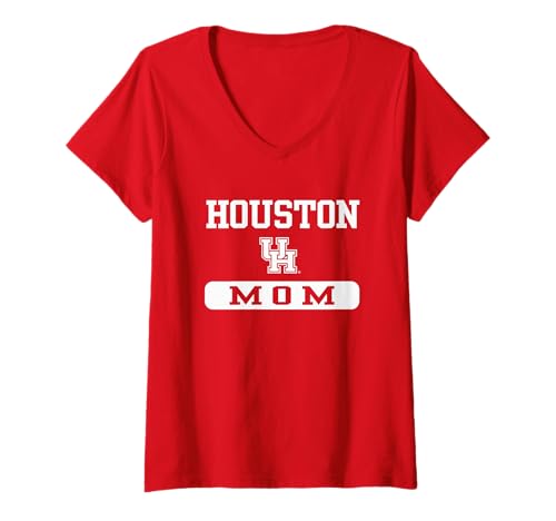 Women's Houston Cougars Mom Red Officially Licensed V-Neck T-Shirt