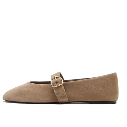 UFEDO Suede Ballet Flats Shoes for Women Mary Jane Shoes Women