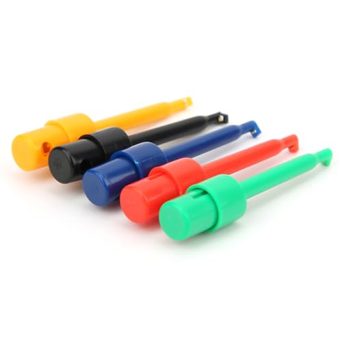 Image of 20Pcs Test Hooks Clips Multimeter Colorful Test Grabber Probe, Large Spring Hook Clip for Electronic Components Testing