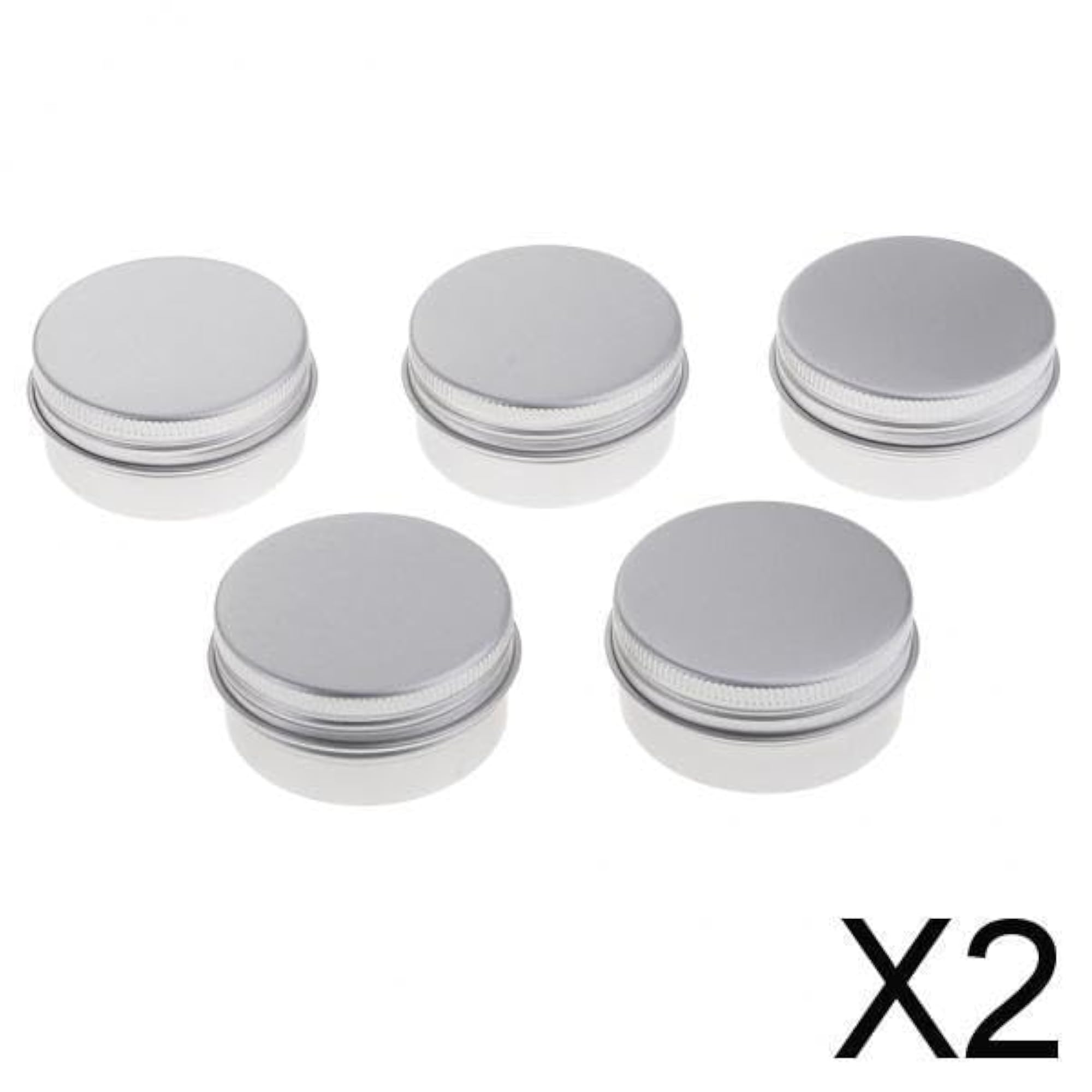 2x5 Pieces Aluminum Cosmetic Pot Lip Balm Jar Containers