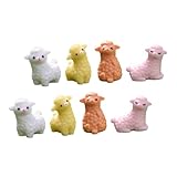 YARNOW 8個ミニアルパカ 置物 樹脂製ミニチュア動物 アルパカの飾り 小さな動物のフィギュア や植木鉢用風景装飾 マイクロランドスケープ ガーデンデコレーション