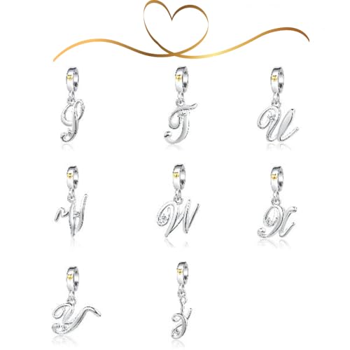 Abalorio de letra inicial de la A a la Z en plata con corazón de oro para pulsera MiniJewelry 4