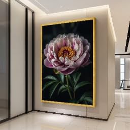 Art mural floral pivoine pour illuminer votre salon avec une décoration moderne