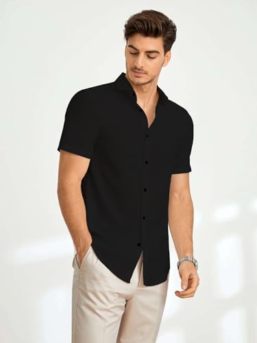 Image of TAGDO Men's Casual Shirt|| Solid Shirt|| Half Sleeve (5160)