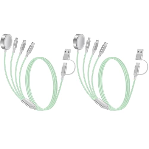 Travel Essentials,Multi Charging Cable for Apple Watch Charger/iPhone Charger/Samsung Charger,USB A &amp; Type C Power Cable for iWatch Ultra/10-2/iPhone 17-11/Samsung S26,Serial Cables,Car[1.5M]