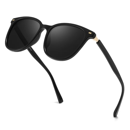 HASFOX® Women's Polarized Sunglasses | UV Protection Square Oversized Shades | Mirrored Trendy Stylish Sunnies | with Case