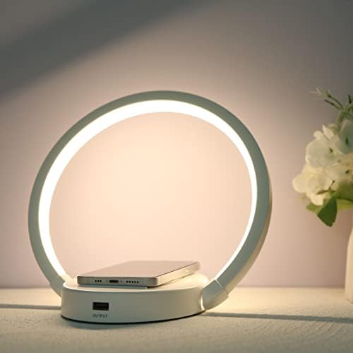 LED Table Lamp with Wireless Charger, Desk Bedside Lamp with Sensitive Light Control and 3 Levels Dimmable Brightness, Holder Rotatable Adjustable Light Angle Reading Lamp for Office, Home, Study