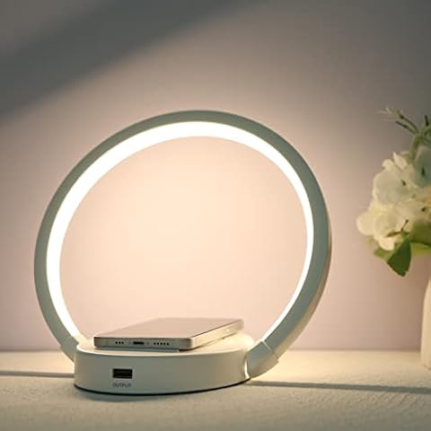 LED Table Lamp with Wireless Charger, Desk Bedside Lamp with Sensitive Light Control and 3 Levels Dimmable Brightness, Holder Rotatable Adjustable Light Angle Reading Lamp for Office, Home, Study Cover