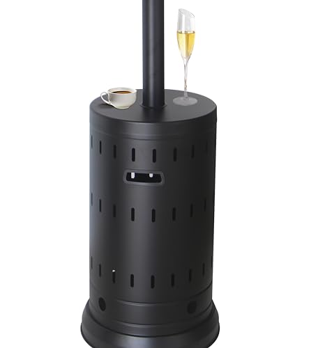 Golden Flame XL-Series Natural Gas Patio Heater, 45,000 BTU, 89" Tall, Push-Button Ignition, Anti-Tilt Safety, Wheels, Hammered Silver/Pewter - Image 6