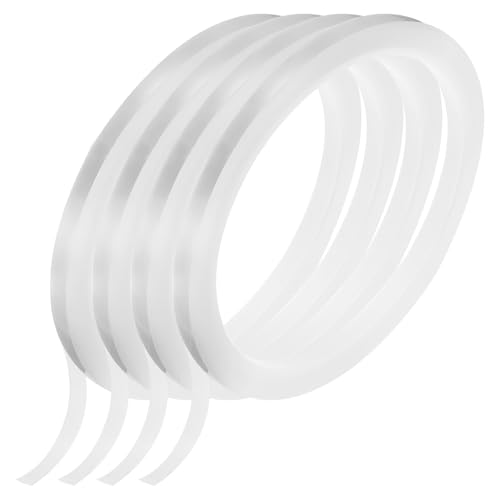 Image of uxcell Clear Heat Tape, 4 Rolls 5mmx33m 108ft High Temperature Heat Resistant Tape for Sublimation,Heat Vinyl Press,Heat Transfer, Circuit Board, No Residue