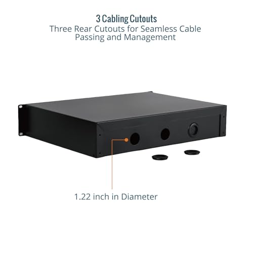 Tecmojo 2U Rack Drawer,Rack Mount Drawer for 19in Network Equipment/Server/AV Rack or Cabinet Enclosure,Sliding and Lockable Server Rack Drawer - Load-Bearing 44lb (20kg),with Cable Management Holes