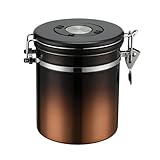 malmo Gradient Coffee Canister,Airtight Coffee Container with Date Tracker Lid, Stainless Steel Canister for Kitchen Food Storage 16oz, Copper Gradient