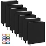 KICNIC Black Book Covers 7 Pack, 9x11 Inch Jumbo Stretchable Book Sox for Most Hardcover Books, Up to 10”X12.5” Washable, Reusable Protective Covers for Textbooks