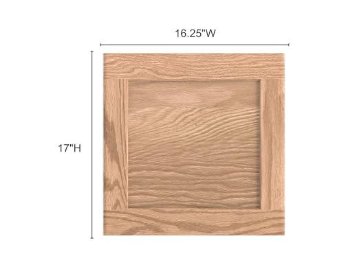 ONESTOCK 16.25W x 17H Unfinished Oak Kitchen Cabinet Door Replacement, Shaker Style - Thumbnail 2