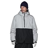 PONTAPES(ポンタぺス) スノーボードウェア ジャケット 単品 プルオーバー メンズ レディース XS-XXL POJ-384 Kグレー Lサイズ スノーウェア スノボウェア スキーウェア 滑雪服