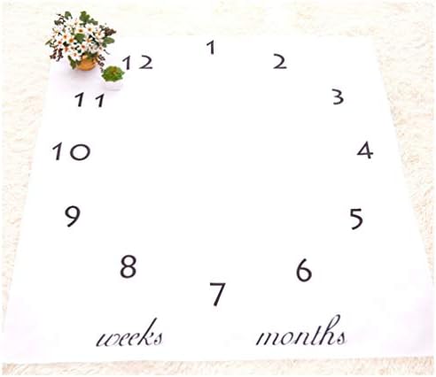 Meslio Baby Number Milestone Blanket, Newborn Photography Background Blanket Shoots Backdrop for Boys Girls, 40''x 40''