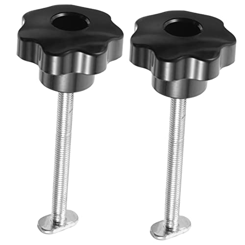 LIFKICH 2 Sets T Screw Quick Acting Hold down Clamp Quick Release Clamp Mini Hold down Clamp Kit Woodworking Clamps Tools Woodworking Hold down Clamps Router Jig T Slot Clip Black Iron