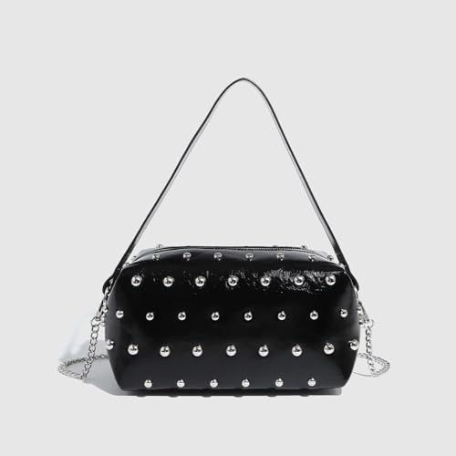 Studded Purse Handbags for Women Punk Rock Studded Chain Purse Crossbody Bag Trendy Silver Studs Box Purse2