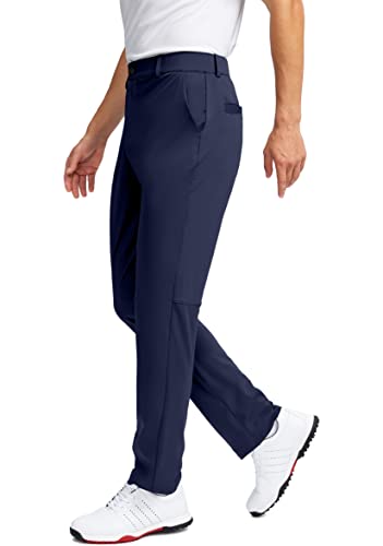 Soothfeel Men's Golf Pants With 5 Pockets Slim Fit Stretch Sweatpants Casual Travel Dress Work Pants For Men (Navy, Xl) #TOP1