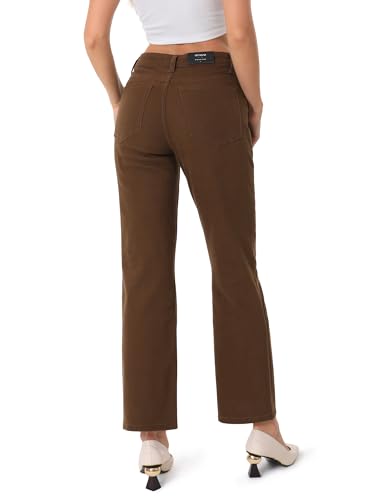 ONESO Women's Straight Leg Jeans Mid Waist Loose Stretchy Lightweight Trendy Jeans for Women Denim Pants3