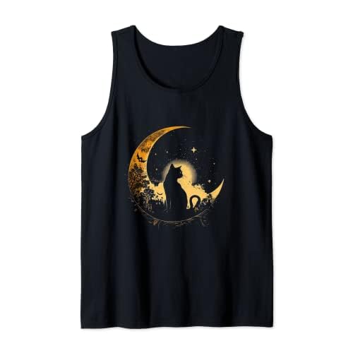 Cat Crescent Black Moon Sailor Camiseta sin Mangas