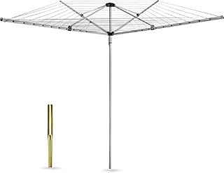 HH Home Hut 50M GARDEN 4 ARM ROTARY WASHING LINE CLOTHES DRYER AIRER WITH GROUND SPIKE AND COVER INCLUDED