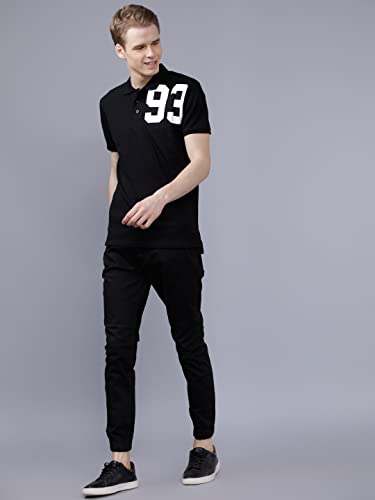 Image of The Indian Garage Co Men Polycotton Slim Fit Graphic Print Polo Collar Tshirt