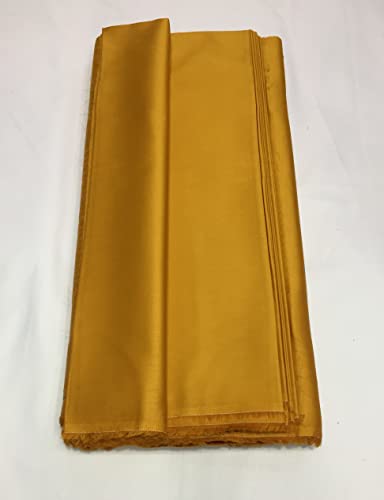 Image of BKRKJ Women's Cotton Silk Unstitched Fabric by Meter for Sewing Suit Salwar Chudidar Patiyala Shirt Kameez Blouse Kurta Pyjama Pathani jam Glace (2.5 Meter, Mustard)