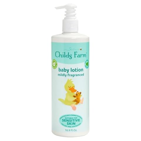 Childs Farm, Baby Lotion for Sensitive Skin, Moisturizer for Dry Skin, 16.9 oz, Lightly Fragranced, Vegan, Cruelty-Free Cover