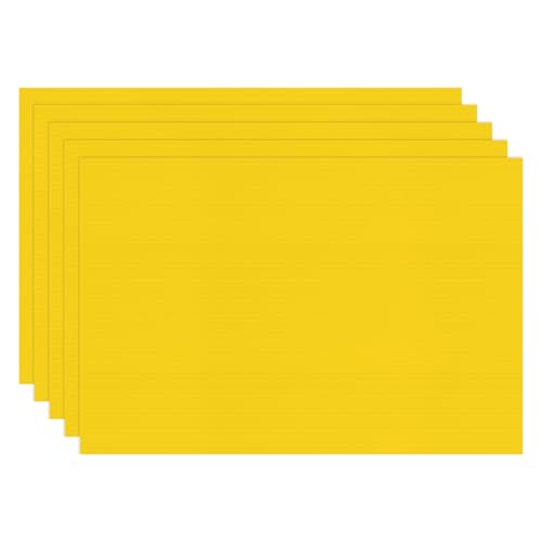 Image of M METERXITY 5-Pack Corrugated Plastic Sheets, 8 Inch x 12 Inch Waterproof Blank Corrugated Poster Board Yard Signs for Garage Sale /Office /Classroom /Party /Lawn Sign Road [3mm Thick, Yellow]