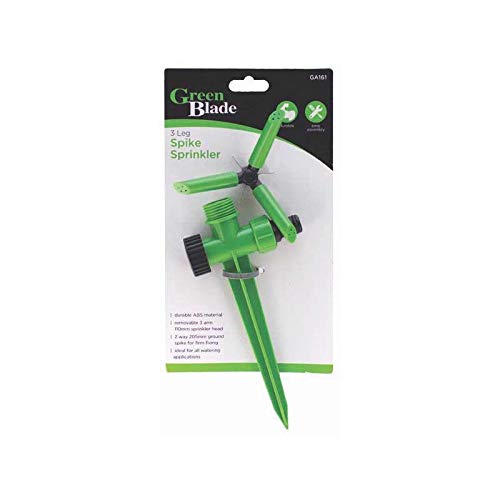 Lawn Sprinkler Automatic 360 Rotating Adjustable Garden Water Spike Base Sprinkler Lawn Irrigation System with Leak-Proof Design Durable 3 Arm Sprayer