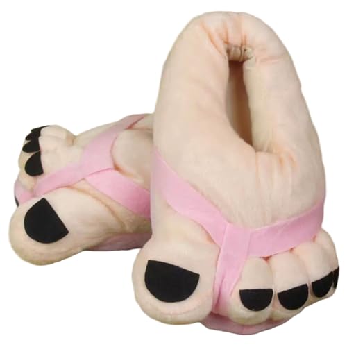 Peosaard Sapatilhas feias, chinelos para pés novidade conforto pelúcia engraçados com dedos pretos quente disfarce de pé de inverno sapatos divertidos para adultos mulheres homens