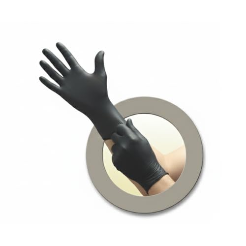 Microflex MK-296-M MidKnight PF Nitrile Exam Gloves Medium Black Powder Free 100/Bx