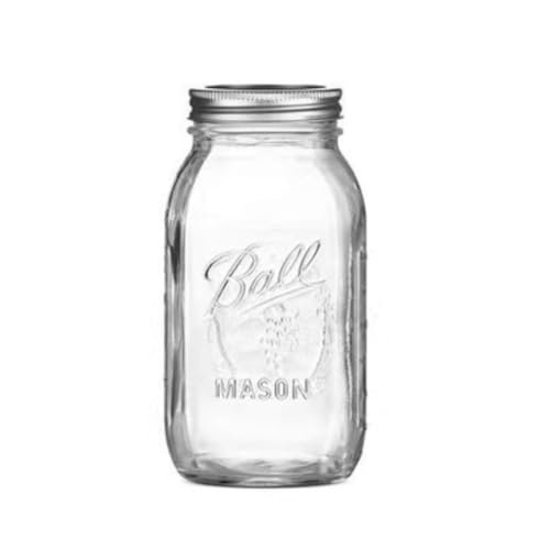 4個 メイソンジャー 広口 標口 ドリンキングジャー ジャー メイソンジャーセット スプリット蓋 蓋付き ボトル入り ガラスジャー 8oz 16oz 32オンス (分割蓋-標口,946ml)