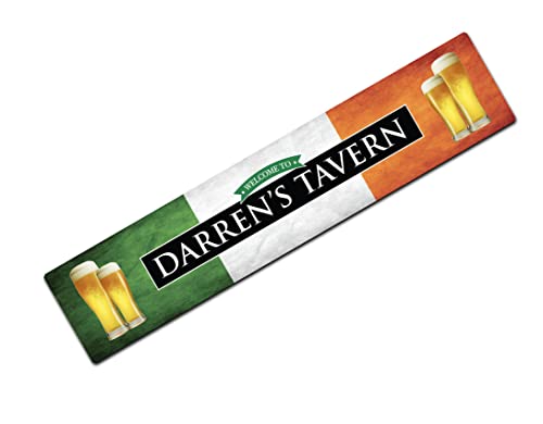 Artylicious Petit tapis de bar personnalisé – Drapeau irlandais imprimé maison tapis de bar