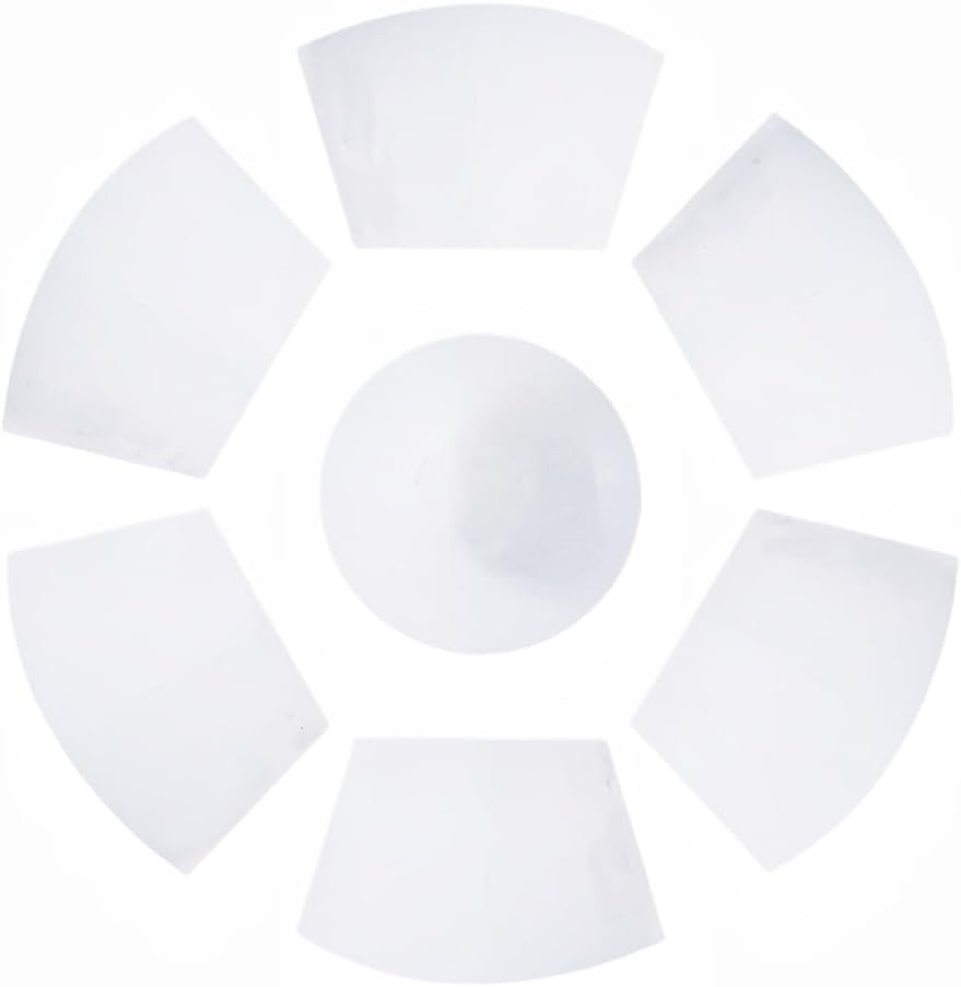 PVC 7 Pcs Table Placemats Set with Wedge Shapes and Round Center Piece for Kitchen and Dining Table Protection (White)