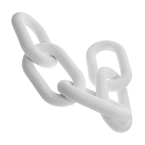 WOFASHPURET Catena di Legno Fibbia a Cinque Anelli Arredamento Boho a Maglie di Catena Arredamento Nodo di Legno da Parete Ufficio di Pino Domestico Decorazione Murale Bianca