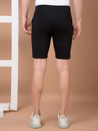 Image of Dollar Cotton Rich Fabric Solid Men's Shorts | Ribbed Waistband with Drawcord | Fashionable Print with Logo Branding | Side Pockets with Zip on one Side | Wide Array of Attractive Colours